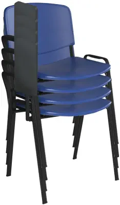 Dams Taurus Plastic Stacking Chairs with Writing Tablet Pack of