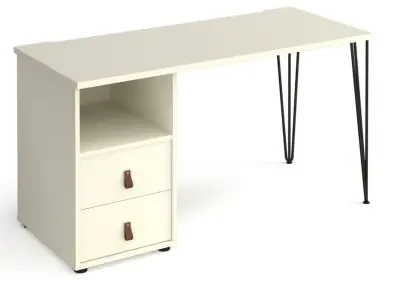 Mid-Century Modern Tikal Workstation with Hairpin Legs and Drawers