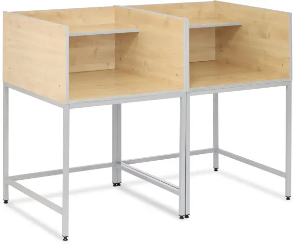 Monarch Double Study Carrel with Straight Sides - Office Furniture Direct