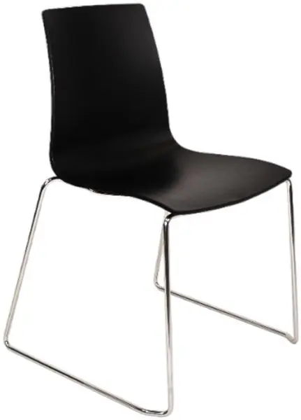 Stanza Black dining chair with Chrome sled frame 600x600.jpg