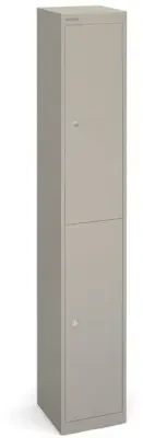 Bisley 2-Door Lockers 305mm Deep - Grey with 5 Year Guarantee