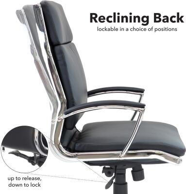 Florence Black Leather Executive Chair with Lumbar Support